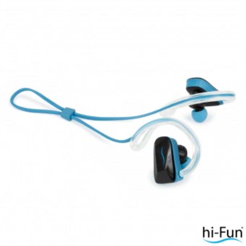 TECNOSHOP Auricolari in-ear Hi-Fun Hi-Sport bluetooth con gancio blu e nero